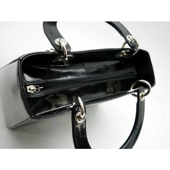 Christian Dior Handbag Lady Dior Cannage Enamel Black - Picture 6 of 7